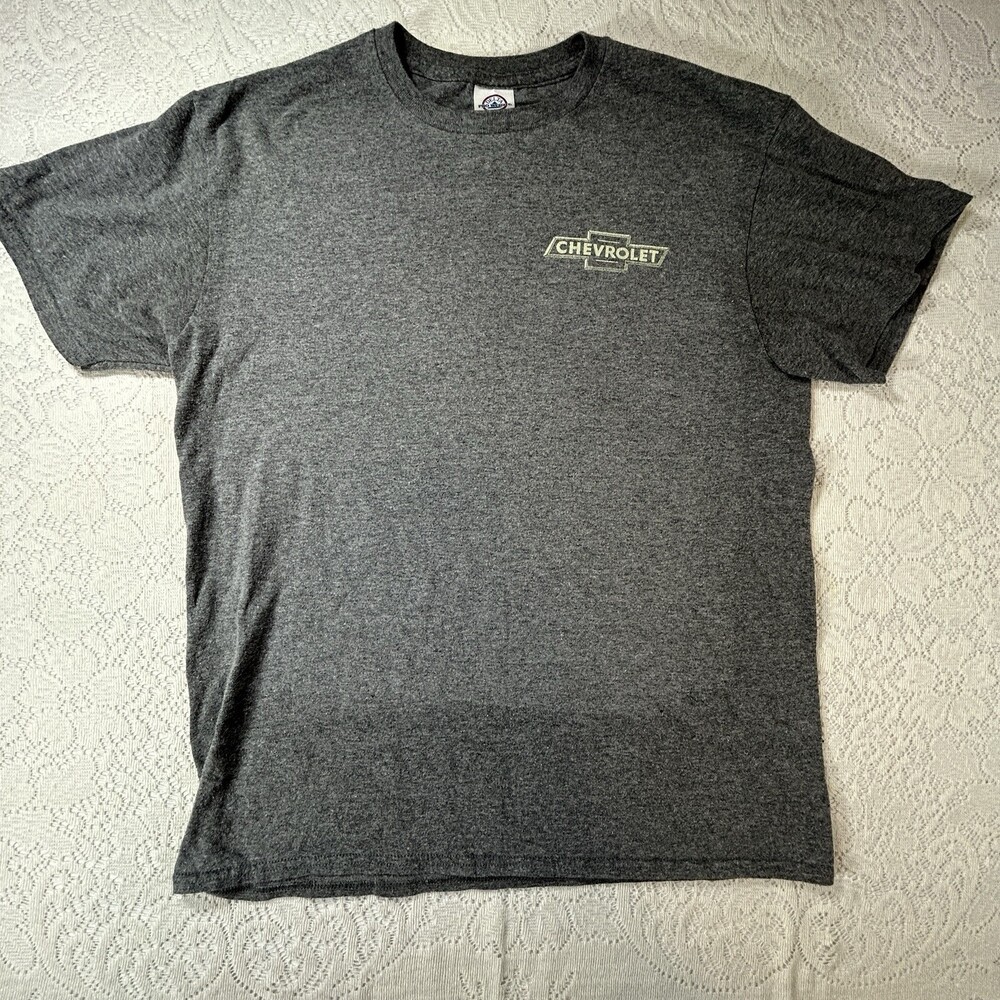 Mens Chevrolet Truck Graphic T Shirt Gray Short Sleeve Crew Neck Casual Size XL